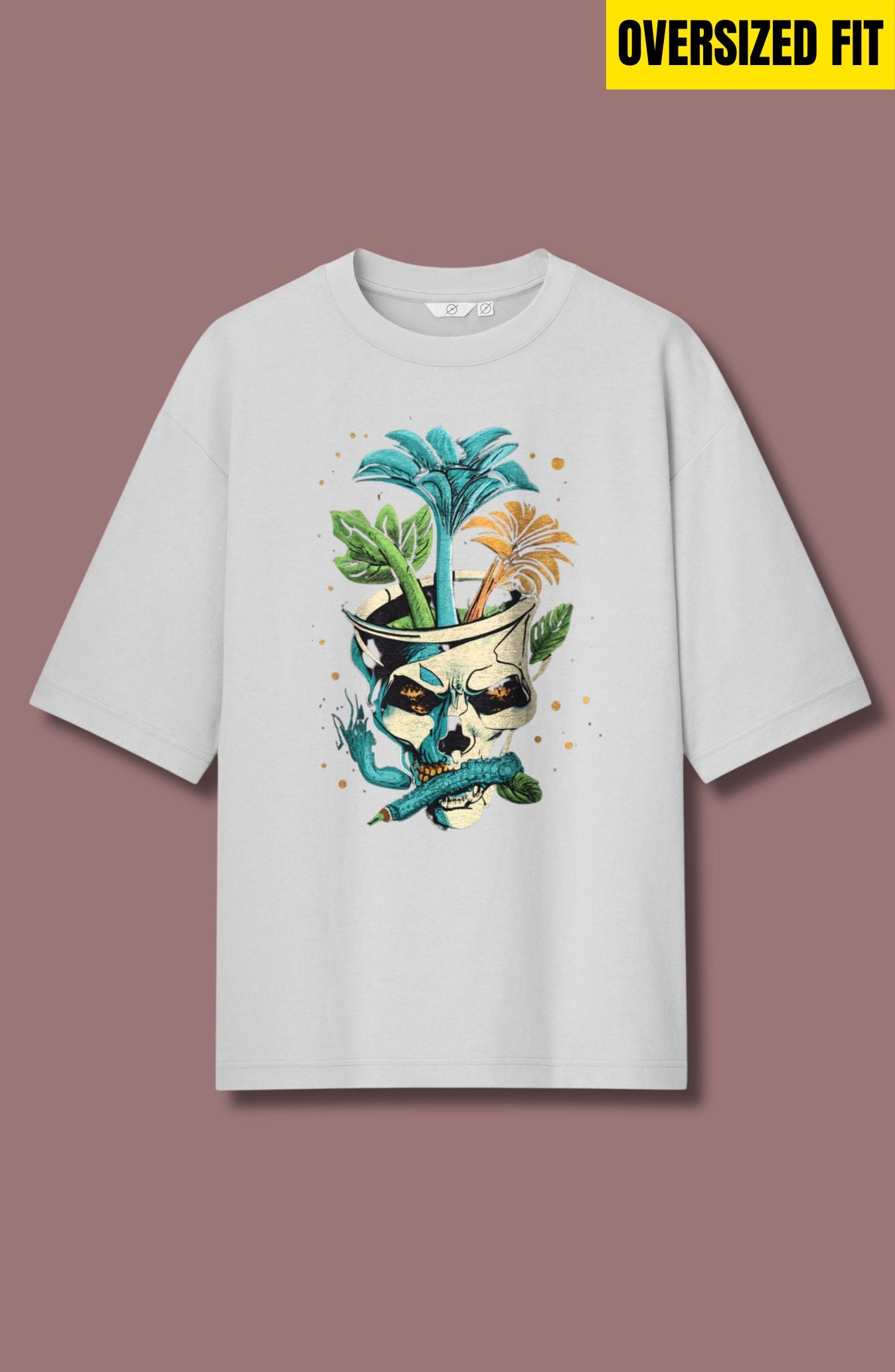 Street-Ready Skeleton : Printed Oversized T-Shirt