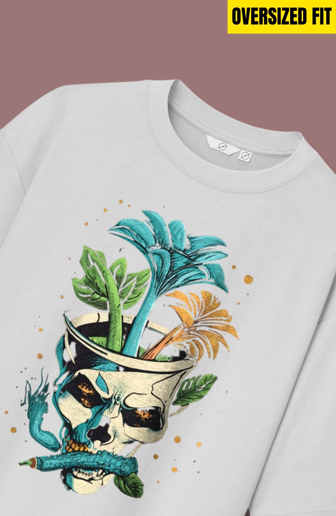 Street-Ready Skeleton : Printed Oversized T-Shirt