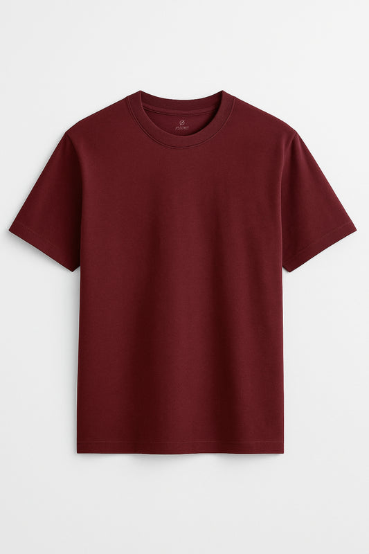 Burgandy Half Sleeve T-Shirt