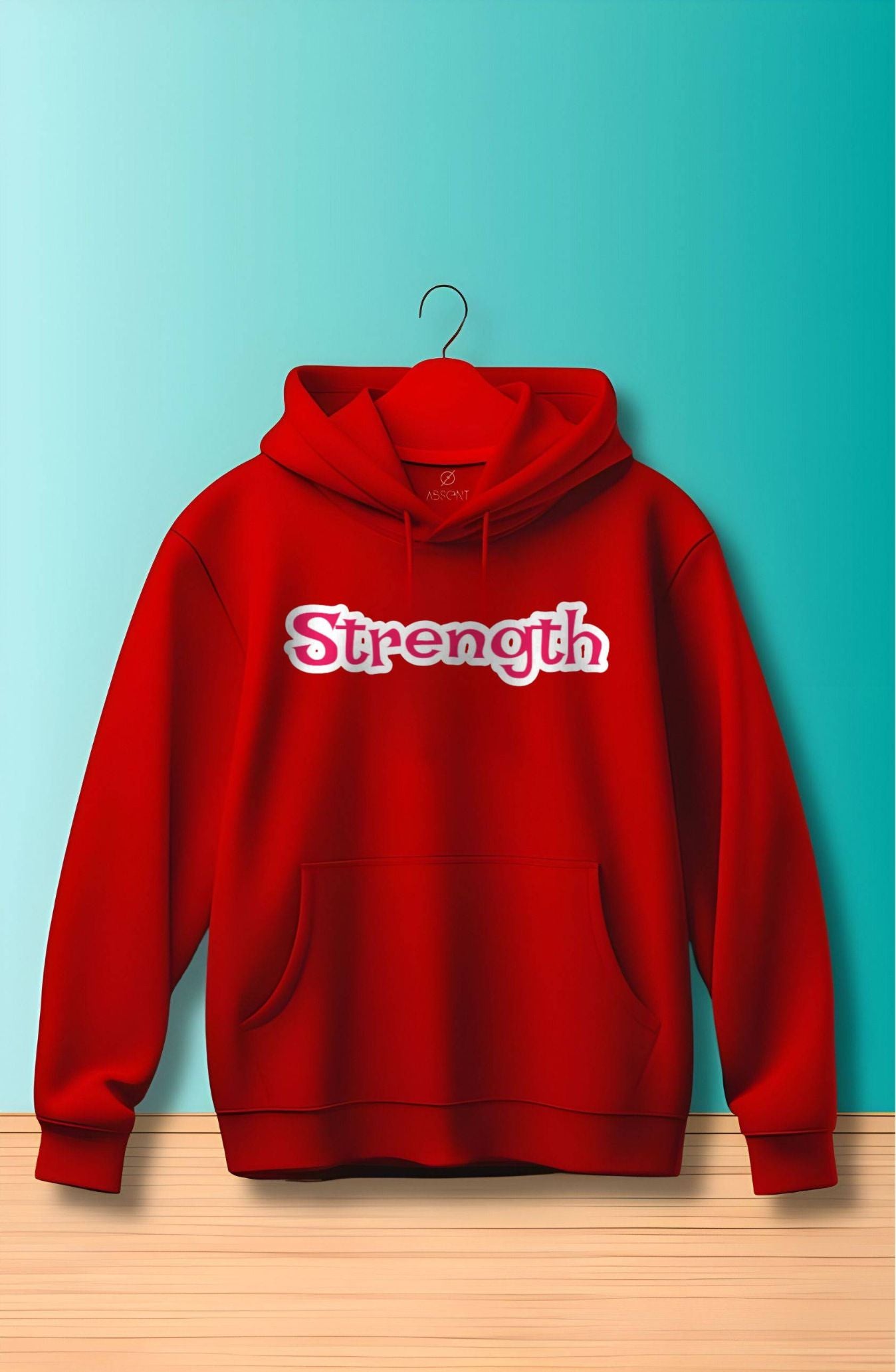 Strength Red Printed Classic Hoodie