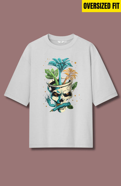 Street-Ready Skeleton : Printed Oversized T-Shirt