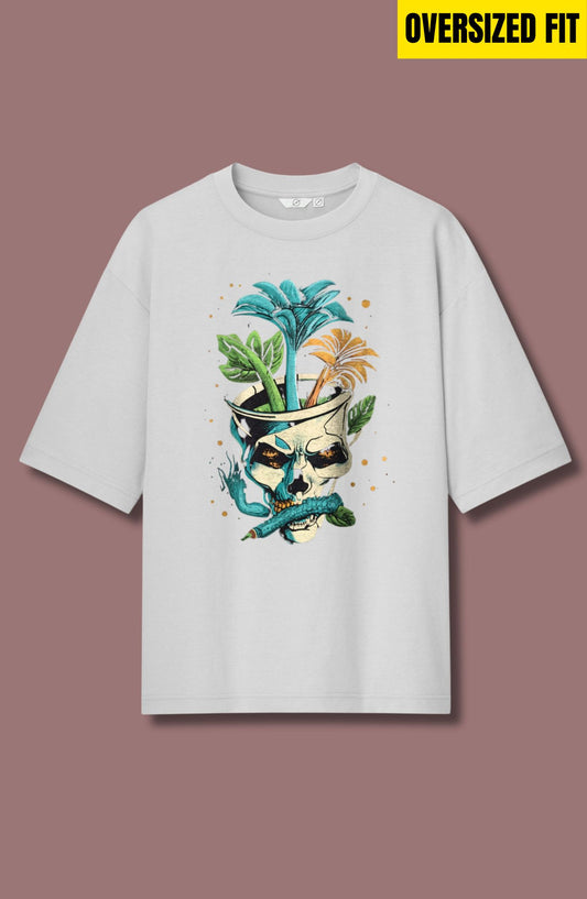 Street-Ready Skeleton : Printed Oversized T-Shirt