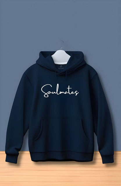 Soulmates Navy Blue Printed Classic Hoodie