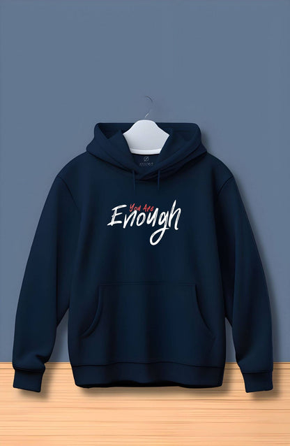 You Are Enough Navy Blue Printed Classic Hoodie