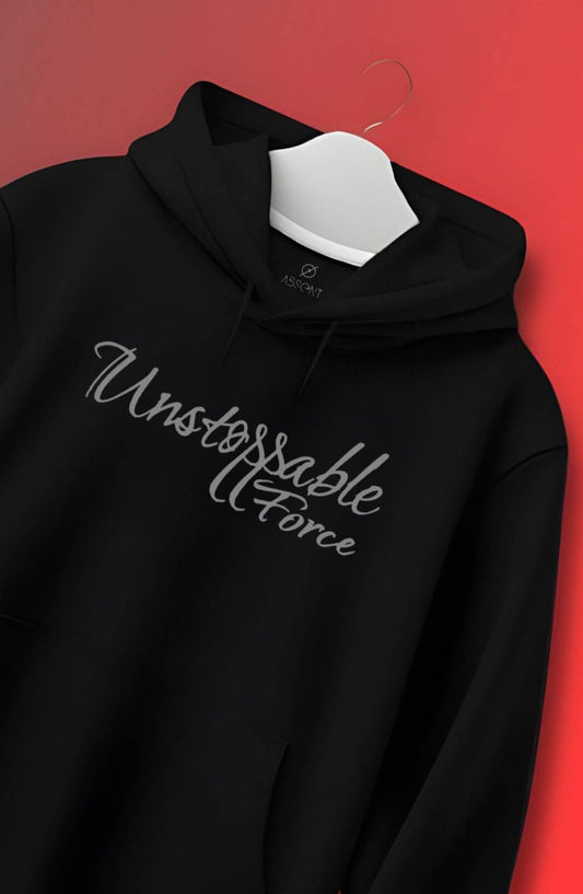 Unstoppable Force Black Printed Classic Hoodie