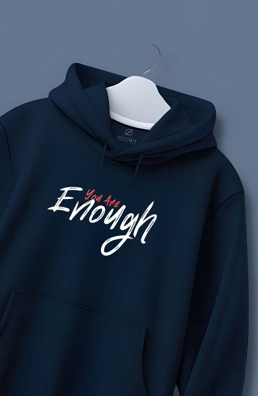 You Are Enough Navy Blue Printed Classic Hoodie