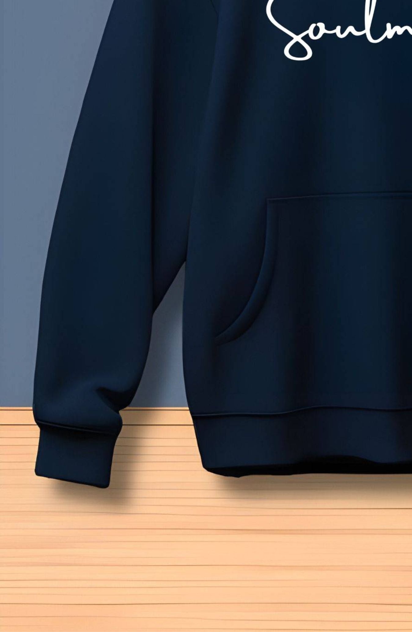 Soulmates Navy Blue Printed Classic Hoodie