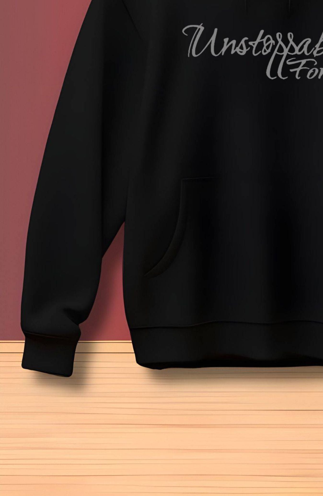 Unstoppable Force Black Printed Classic Hoodie