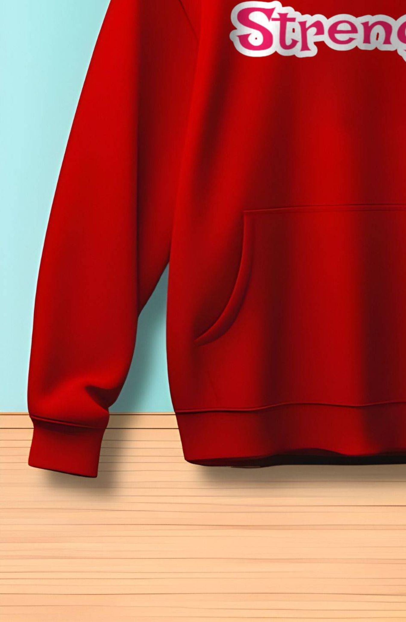 Strength Red Printed Classic Hoodie
